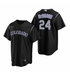 Men's Nike Colorado Rockies #24 Ryan McMahon Black Alternate Stitched Baseball Jersey