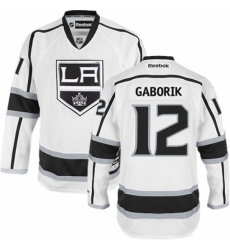 Men's Reebok Los Angeles Kings #12 Marian Gaborik Authentic White Away NHL Jersey