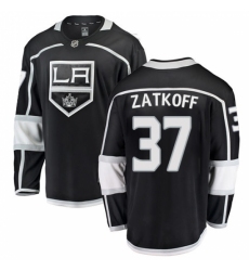 Men's Los Angeles Kings #37 Jeff Zatkoff Authentic Black Home Fanatics Branded Breakaway NHL Jersey