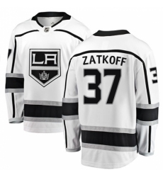 Men's Los Angeles Kings #37 Jeff Zatkoff Authentic White Away Fanatics Branded Breakaway NHL Jersey