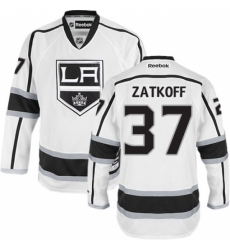 Men's Reebok Los Angeles Kings #37 Jeff Zatkoff Authentic White Away NHL Jersey