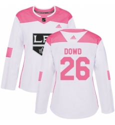 Women's Adidas Los Angeles Kings #26 Nic Dowd Authentic White/Pink Fashion NHL Jersey