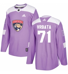 Men's Adidas Florida Panthers #71 Radim Vrbata Authentic Purple Fights Cancer Practice NHL Jersey