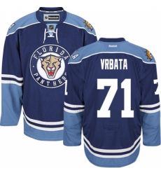 Men's Reebok Florida Panthers #71 Radim Vrbata Authentic Navy Blue Third NHL Jersey