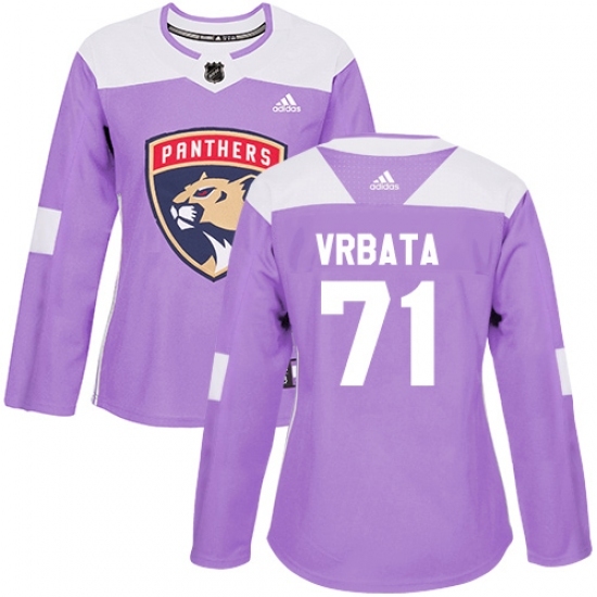 Women's Adidas Florida Panthers #71 Radim Vrbata Authentic Purple Fights Cancer Practice NHL Jersey Women's Adidas Florida Panthers #71 Radim Vrbata Authentic Purple Fights Cancer Practice NHL Jersey