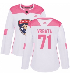 Women's Adidas Florida Panthers #71 Radim Vrbata Authentic White/Pink Fashion NHL Jersey