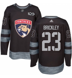 Men's Adidas Florida Panthers #23 Connor Brickley Authentic Black 1917-2017 100th Anniversary NHL Jersey