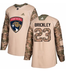 Men's Adidas Florida Panthers #23 Connor Brickley Authentic Camo Veterans Day Practice NHL Jersey