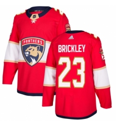 Men's Adidas Florida Panthers #23 Connor Brickley Authentic Red Home NHL Jersey