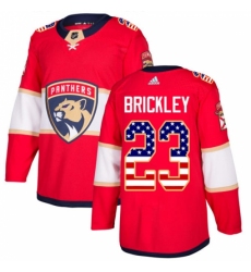 Men's Adidas Florida Panthers #23 Connor Brickley Authentic Red USA Flag Fashion NHL Jersey