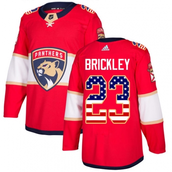 Men's Adidas Florida Panthers #23 Connor Brickley Authentic Red USA Flag Fashion NHL Jersey Men's Adidas Florida Panthers #23 Connor Brickley Authentic Red USA Flag Fashion NHL Jersey