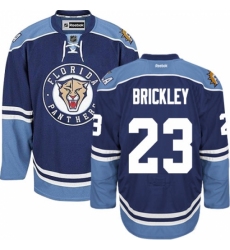Men's Reebok Florida Panthers #23 Connor Brickley Authentic Navy Blue Third NHL Jersey