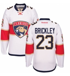 Men's Reebok Florida Panthers #23 Connor Brickley Authentic White Away NHL Jersey
