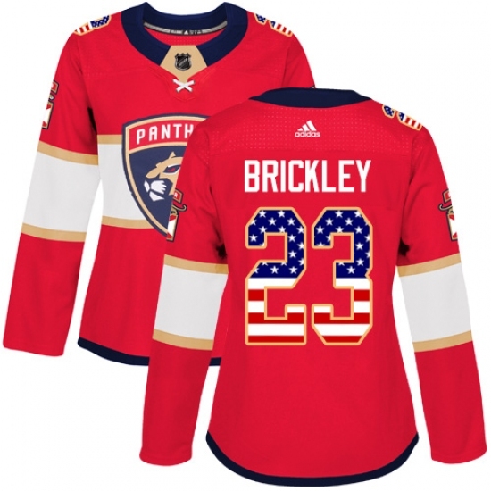 Women's Adidas Florida Panthers #23 Connor Brickley Authentic Red USA Flag Fashion NHL Jersey Women's Adidas Florida Panthers #23 Connor Brickley Authentic Red USA Flag Fashion NHL Jersey