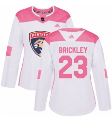 Women's Adidas Florida Panthers #23 Connor Brickley Authentic White/Pink Fashion NHL Jersey