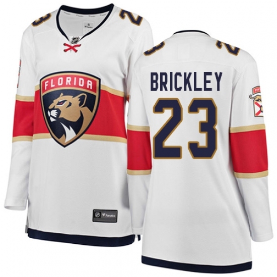 Women's Florida Panthers #23 Connor Brickley Authentic White Away Fanatics Branded Breakaway NHL Jersey Women's Florida Panthers #23 Connor Brickley Authentic White Away Fanatics Branded Breakaway NHL Jersey