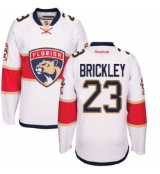 Women's Reebok Florida Panthers #23 Connor Brickley Authentic White Away NHL Jersey