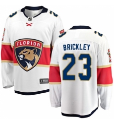 Youth Florida Panthers #23 Connor Brickley Fanatics Branded White Away Breakaway NHL Jersey