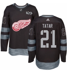 Men's Adidas Detroit Red Wings #21 Tomas Tatar Authentic Black 1917-2017 100th Anniversary NHL Jersey