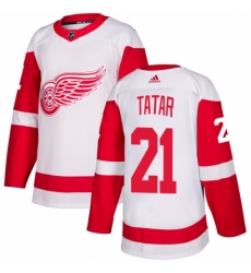 Men's Adidas Detroit Red Wings #21 Tomas Tatar Authentic White Away NHL Jersey