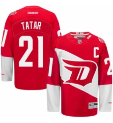 Men's Reebok Detroit Red Wings #21 Tomas Tatar Premier Red 2016 Stadium Series NHL Jersey