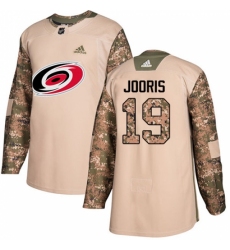 Men's Adidas Carolina Hurricanes #19 Josh Jooris Authentic Camo Veterans Day Practice NHL Jersey