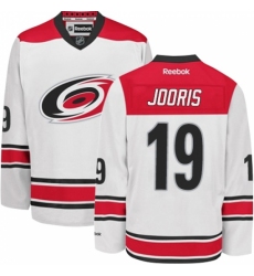 Men's Reebok Carolina Hurricanes #19 Josh Jooris Authentic White Away NHL Jersey