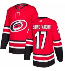 Men's Adidas Carolina Hurricanes #17 Rod Brind'Amour Authentic Red Home NHL Jersey