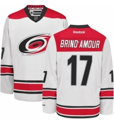 Men's Reebok Carolina Hurricanes #17 Rod Brind'Amour Authentic White Away NHL Jersey