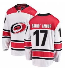 Youth Carolina Hurricanes #17 Rod Brind'Amour Fanatics Branded White Away Breakaway NHL Jersey