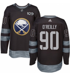 Men's Adidas Buffalo Sabres #90 Ryan O'Reilly Authentic Black 1917-2017 100th Anniversary NHL Jersey