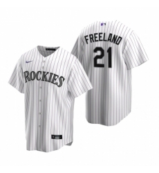 Men's Nike Colorado Rockies #21 Kyle Freeland White Home Stitched Baseball Jersey