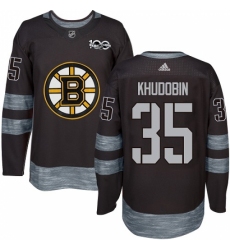 Men's Adidas Boston Bruins #35 Anton Khudobin Premier Black 1917-2017 100th Anniversary NHL Jersey Men's Adidas Boston Bruins #35 Anton Khudobin Premier Black 1917-2017 100th Anniversary NHL Jersey