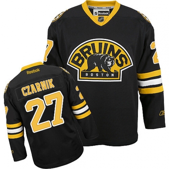 Men's Reebok Boston Bruins #27 Austin Czarnik Authentic Black Third NHL Jersey Men's Reebok Boston Bruins #27 Austin Czarnik Authentic Black Third NHL Jersey