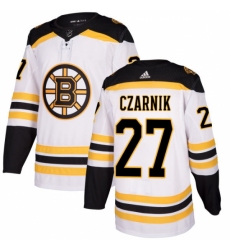 Women's Adidas Boston Bruins #27 Austin Czarnik Authentic White Away NHL Jersey Women's Adidas Boston Bruins #27 Austin Czarnik Authentic White Away NHL Jersey