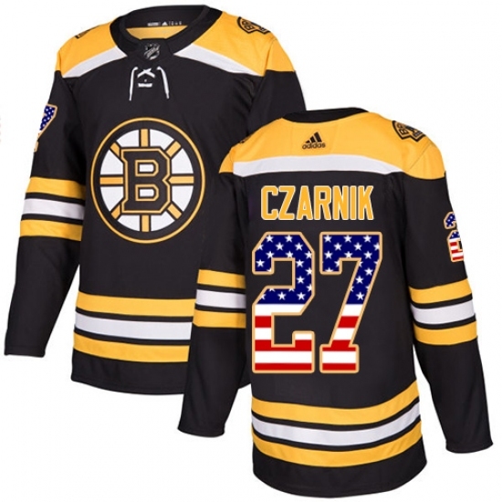 Youth Adidas Boston Bruins #27 Austin Czarnik Authentic Black USA Flag Fashion NHL Jersey Youth Adidas Boston Bruins #27 Austin Czarnik Authentic Black USA Flag Fashion NHL Jersey