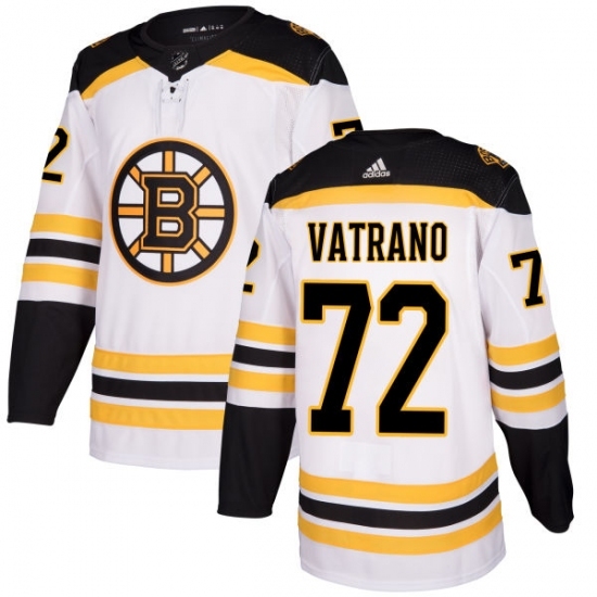 Men's Adidas Boston Bruins #72 Frank Vatrano Authentic White Away NHL Jersey Men's Adidas Boston Bruins #72 Frank Vatrano Authentic White Away NHL Jersey
