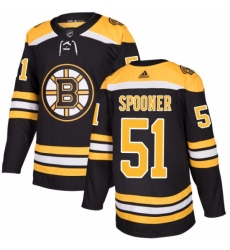 Men's Adidas Boston Bruins #51 Ryan Spooner Authentic Black Home NHL Jersey