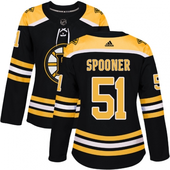 Women's Adidas Boston Bruins #51 Ryan Spooner Authentic Black Home NHL Jersey Women's Adidas Boston Bruins #51 Ryan Spooner Authentic Black Home NHL Jersey