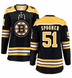 Women's Boston Bruins #51 Ryan Spooner Authentic Black Home Fanatics Branded Breakaway NHL Jersey Women's Boston Bruins #51 Ryan Spooner Authentic Black Home Fanatics Branded Breakaway NHL Jersey