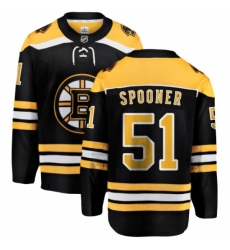 Youth Boston Bruins #51 Ryan Spooner Authentic Black Home Fanatics Branded Breakaway NHL Jersey