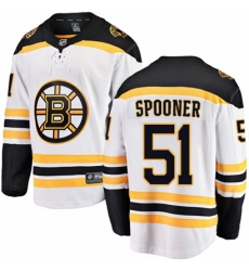 Youth Boston Bruins #51 Ryan Spooner Authentic White Away Fanatics Branded Breakaway NHL Jersey