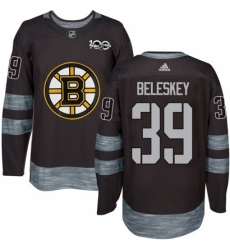 Men's Adidas Boston Bruins #39 Matt Beleskey Authentic Black 1917-2017 100th Anniversary NHL Jersey