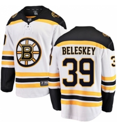 Men's Boston Bruins #39 Matt Beleskey Authentic White Away Fanatics Branded Breakaway NHL Jersey