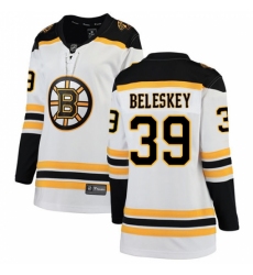 Women's Boston Bruins #39 Matt Beleskey Authentic White Away Fanatics Branded Breakaway NHL Jersey
