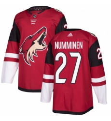 Men's Adidas Arizona Coyotes #27 Teppo Numminen Authentic Burgundy Red Home NHL Jersey