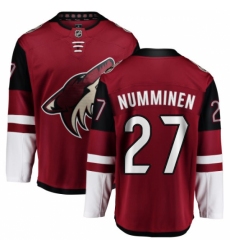 Men's Arizona Coyotes #27 Teppo Numminen Fanatics Branded Burgundy Red Home Breakaway NHL Jersey
