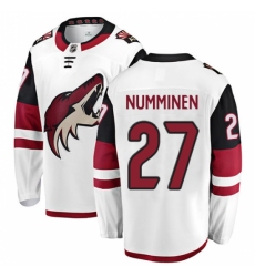 Men's Arizona Coyotes #27 Teppo Numminen Fanatics Branded White Away Breakaway NHL Jersey