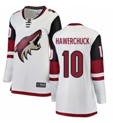 Women's Arizona Coyotes #10 Dale Hawerchuck Authentic White Away Fanatics Branded Breakaway NHL Jersey