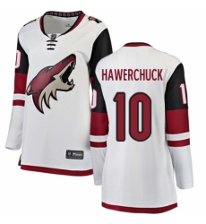 Women's Arizona Coyotes #10 Dale Hawerchuck Authentic White Away Fanatics Branded Breakaway NHL Jersey Women's Arizona Coyotes #10 Dale Hawerchuck Authentic White Away Fanatics Branded Breakaway NHL Jersey